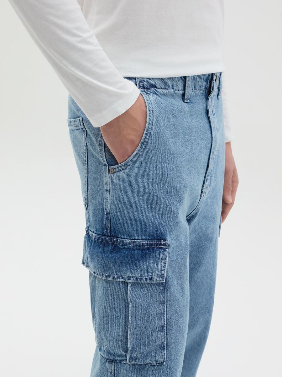 Acid wash cargo jeans_2