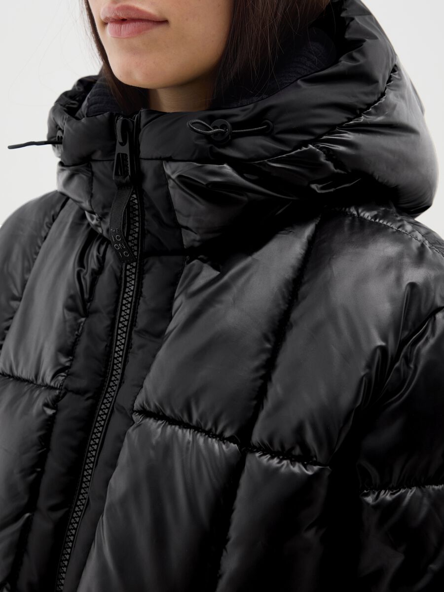 Piumino The Iconic Puffer nero con cappuccio_3