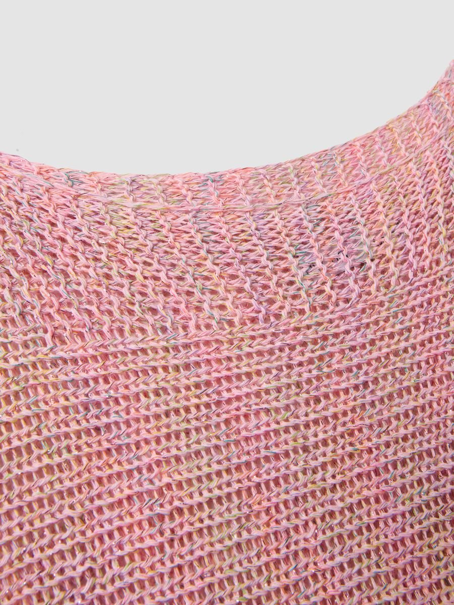 Pink viscose-blend knit top_1