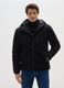 Black padded jacket with hood, regular fit with zip_1