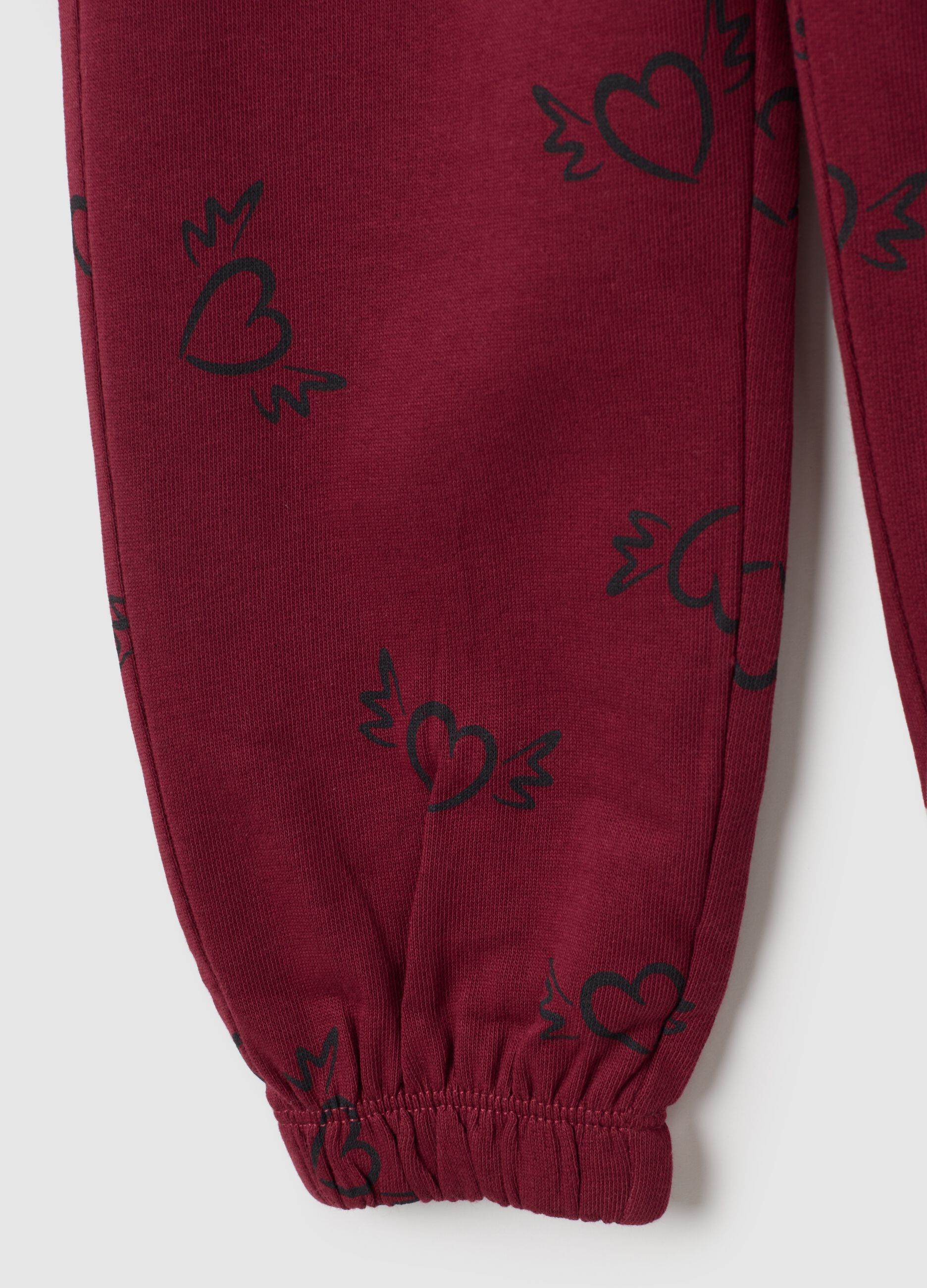 Pantaloni da bambina in puro cotone rossi regular fit