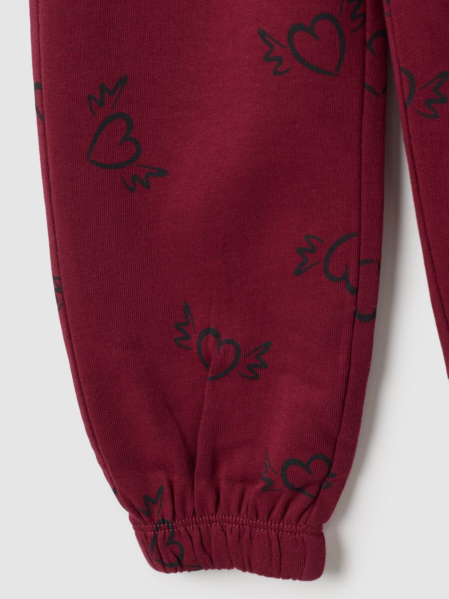 Pantaloni da bambina in puro cotone rossi regular fit_3