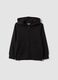 Felpa nera con cappuccio in puro cotone organico per bambino regular fit_0