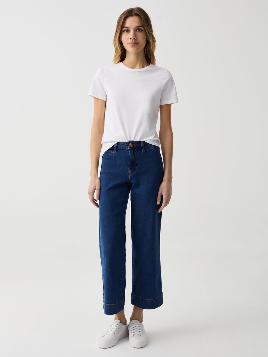 Jeans culotte wide leg cropped_0