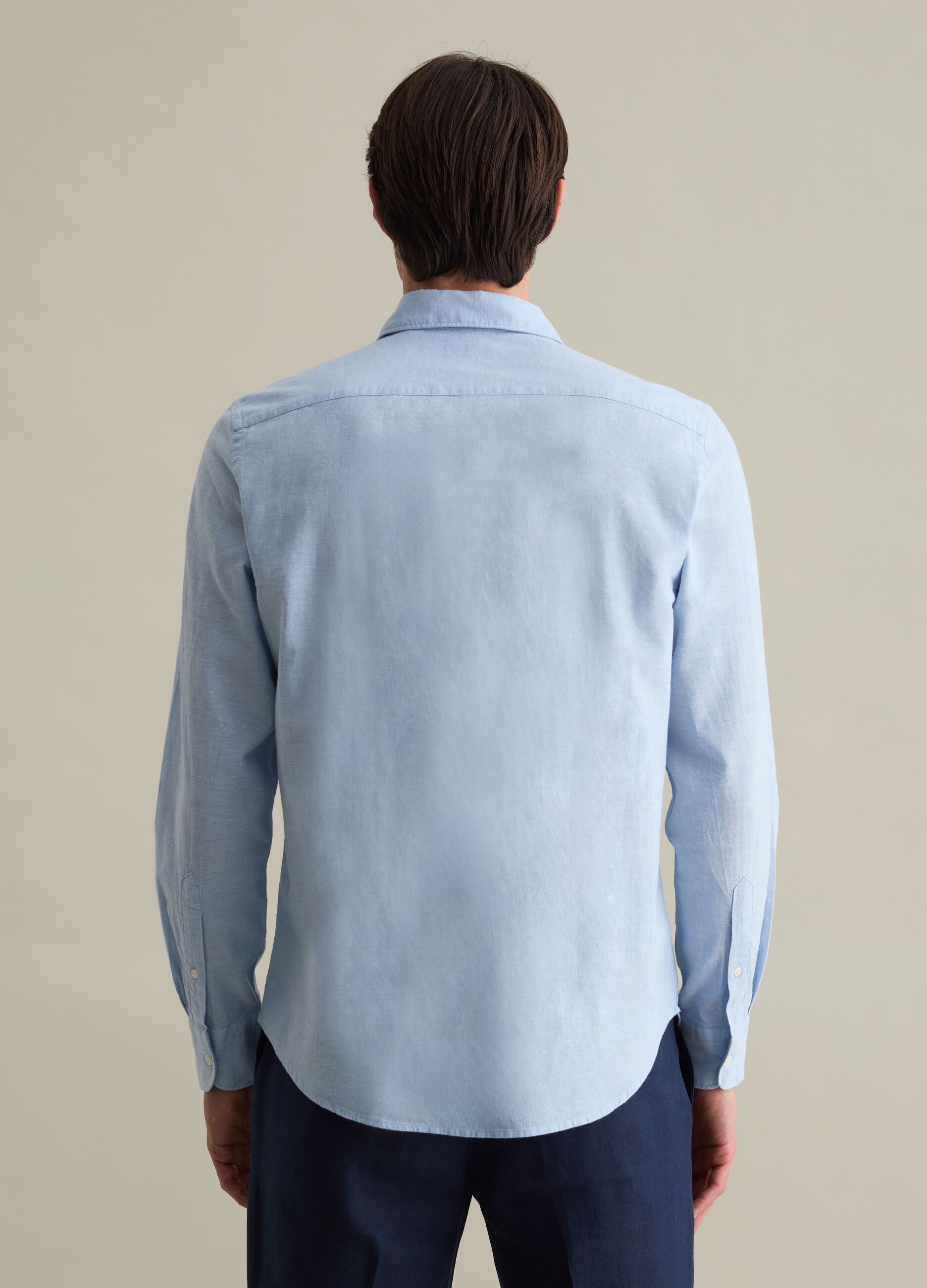 Regular-fit shirt in cotton and linen