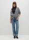 Grey Stretch Fabric Cardigan with Oversized Fit_0