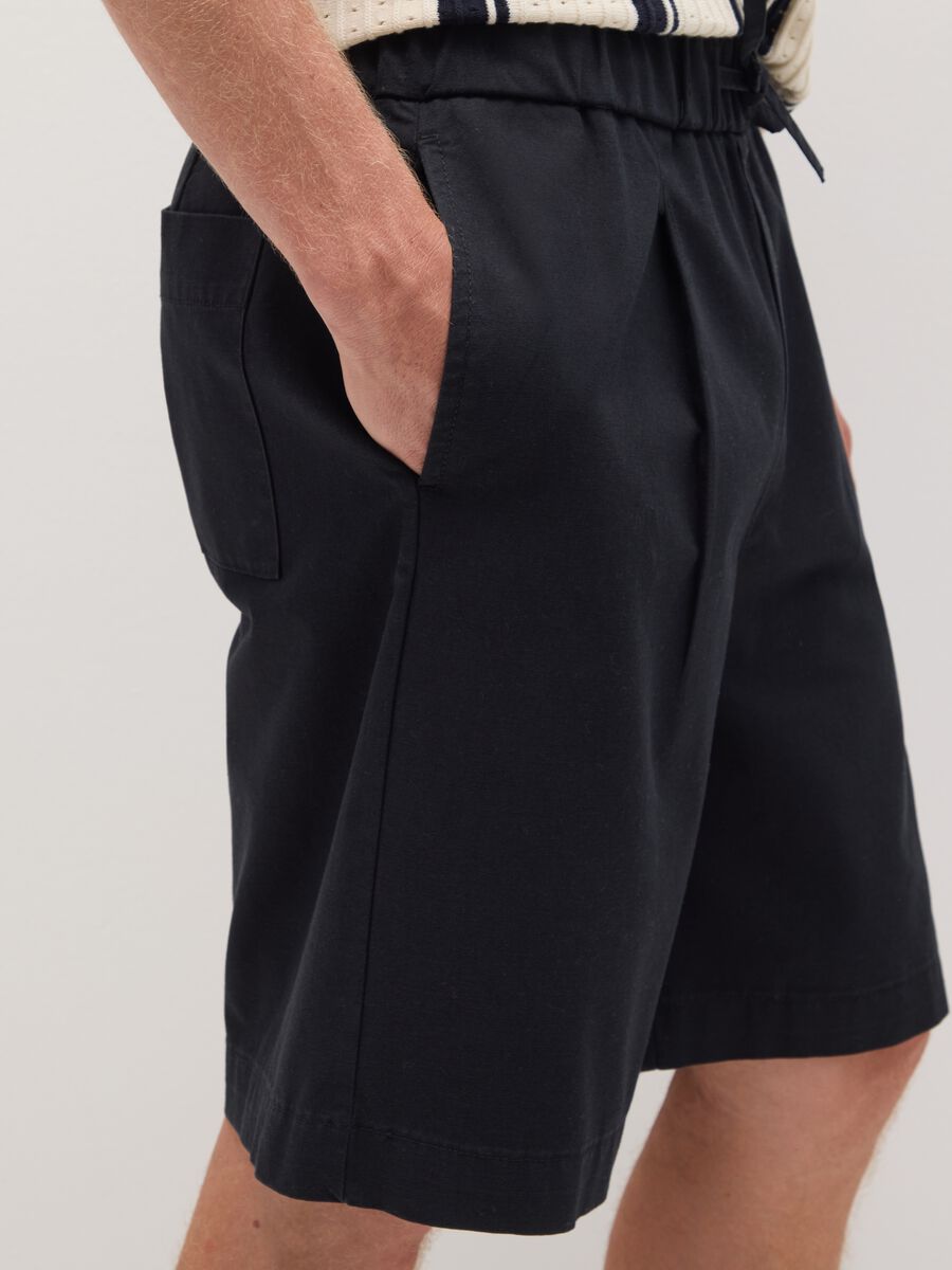 Men's pure cotton black baggy shorts_2