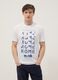 White pure cotton T-shirt with front print, regular fit_0