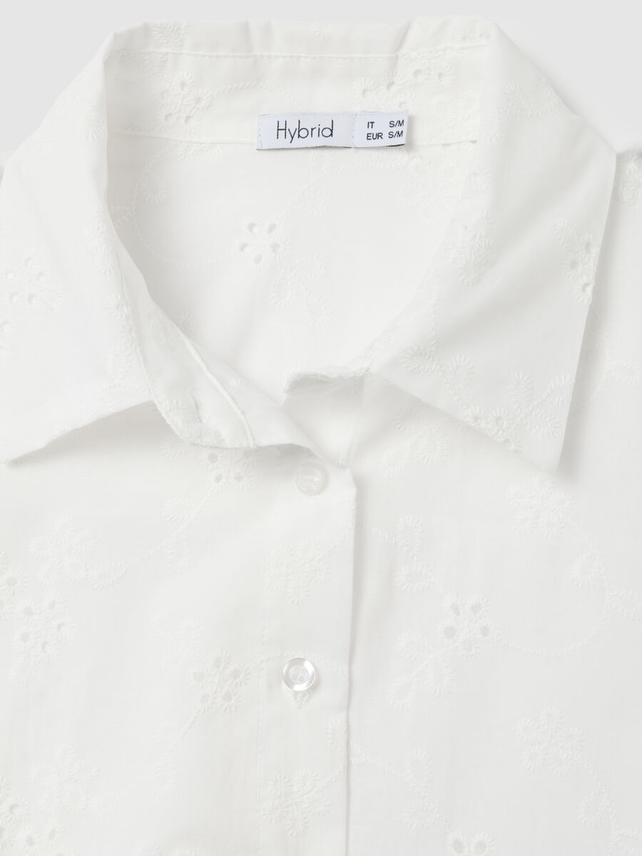 Women's Pure Cotton White Regular Fit Shirt_1