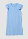 Sky-blue pure cotton nightdress with ruffle trim_4