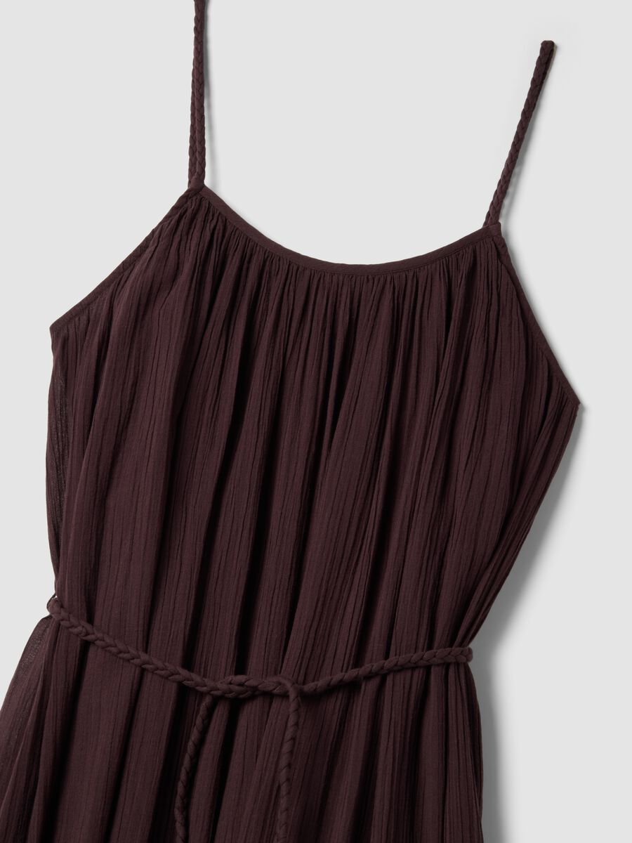 Brown pure cotton long dress regular fit_6