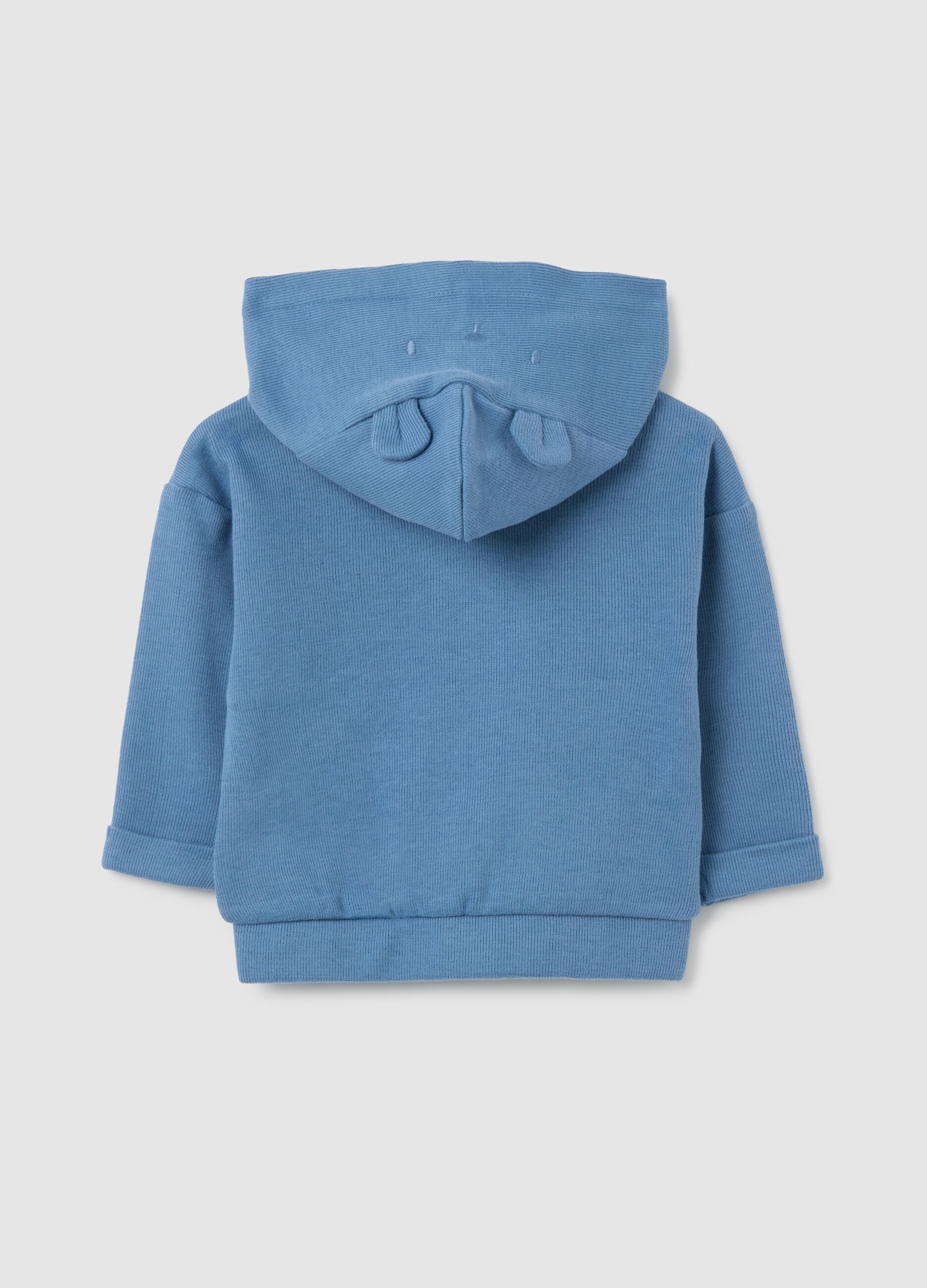Boy's blue pure cotton sweatshirt with regular fit
