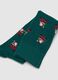 Green cotton blend Christmas long socks_2