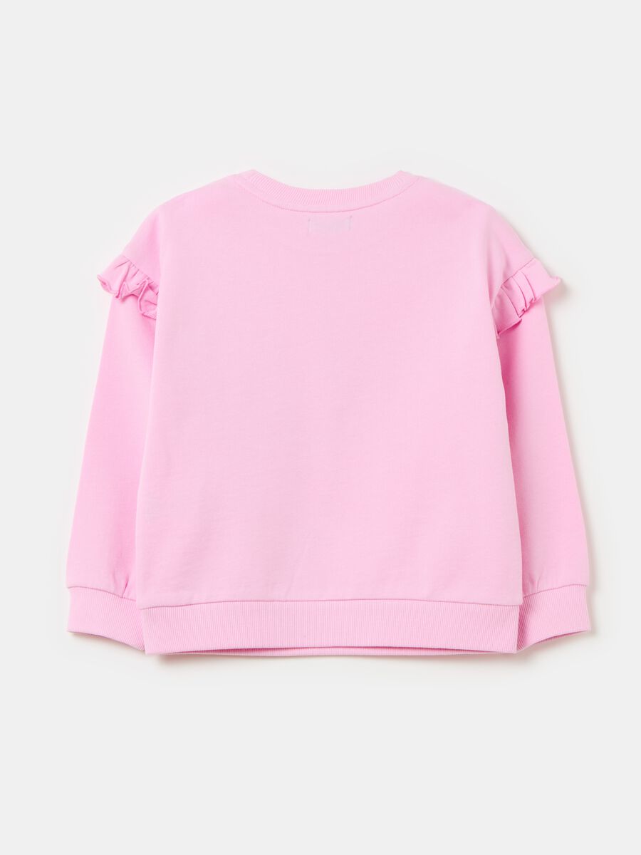French terry sweatshirt with frill and print_1