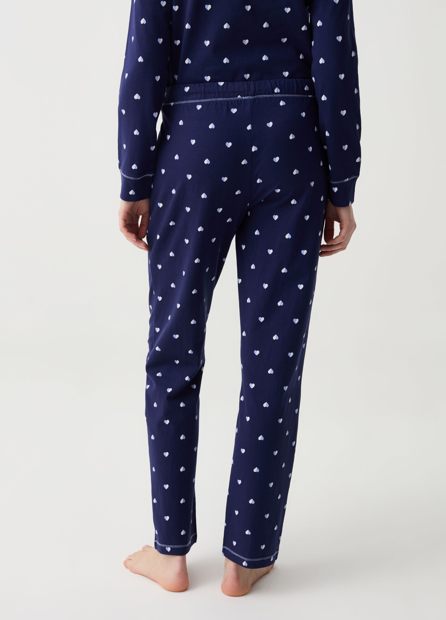 Pyjama trousers with hearts print