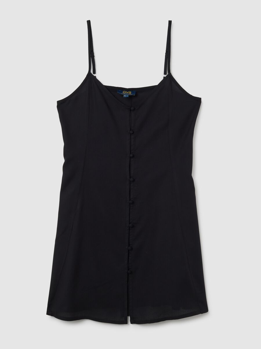 Abito slip da donna in puro viscosa nero slim fit_0