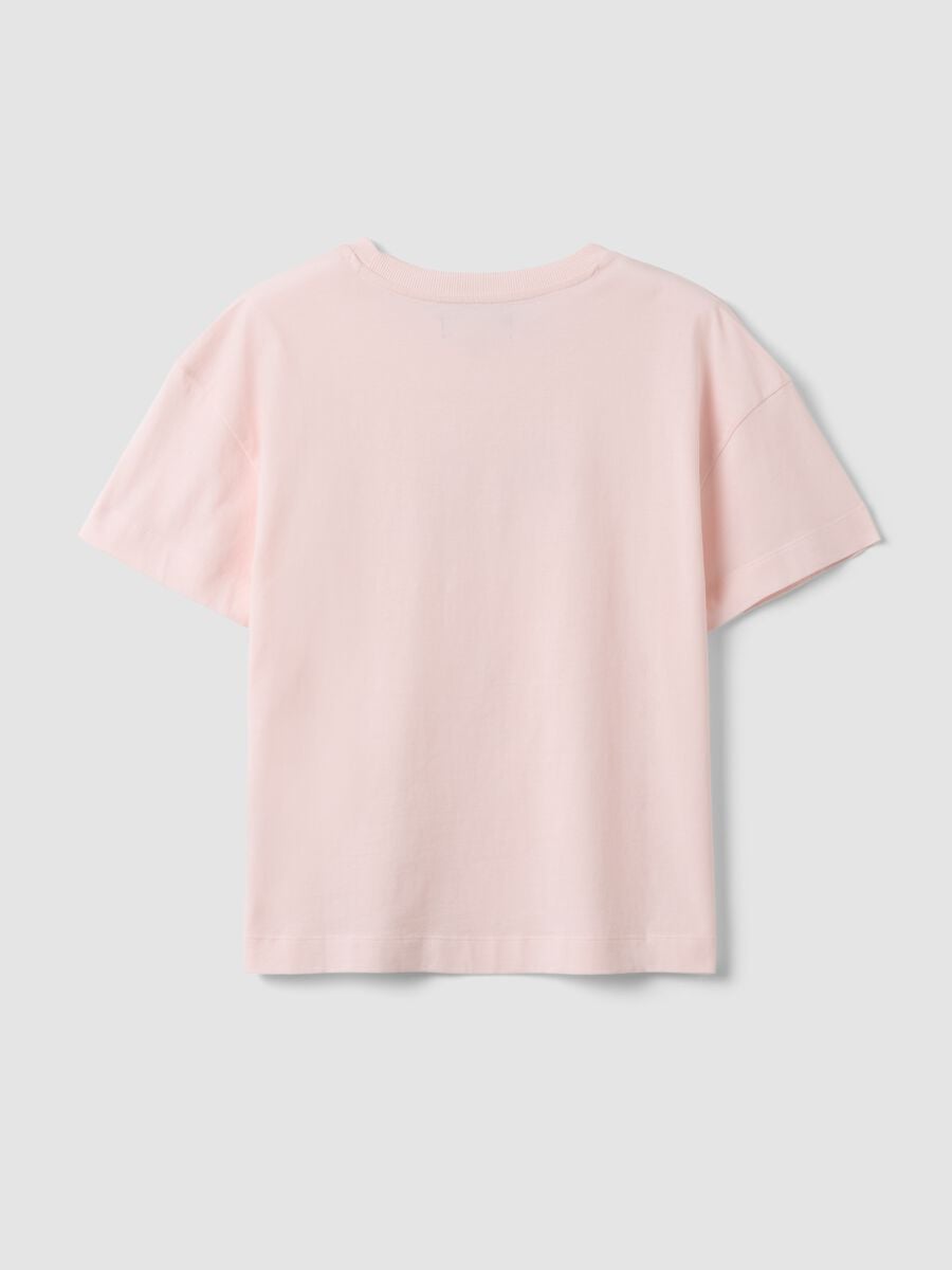 Pink organic cotton pyjama T-shirt with Mickey Mouse slogan_5
