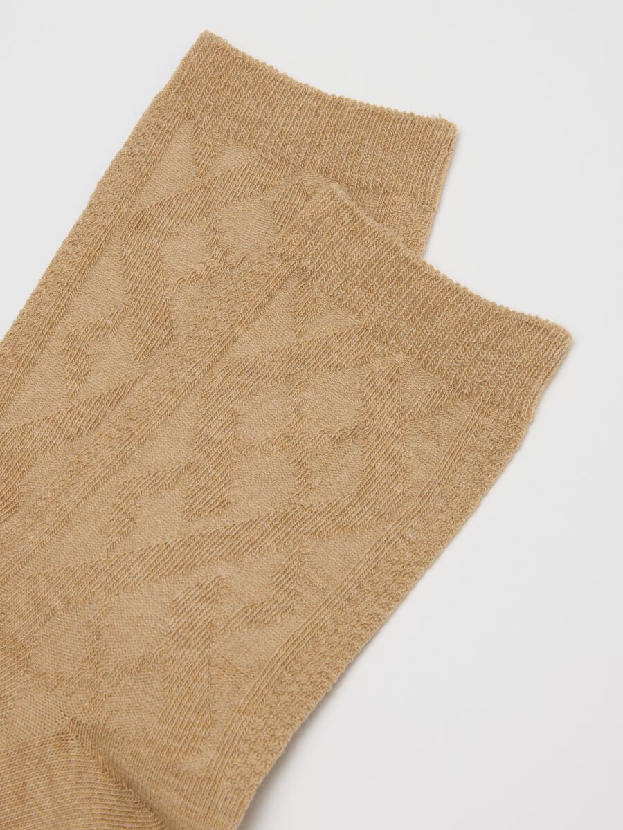 Calzini in cotone beige elasticizzato_1