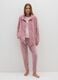 Pink fleece dressing gown with buttons and pockets_0
