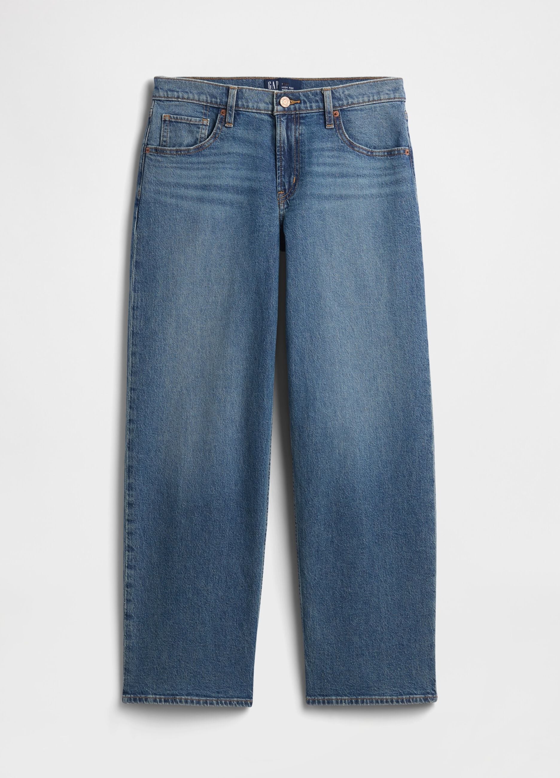 Stretch cotton wide-leg denim jeans