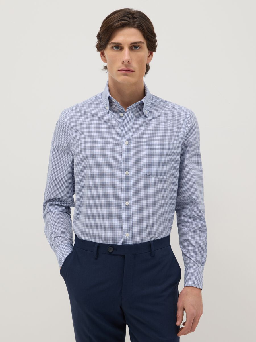 Multicolour Plaid Cotton Blend Slim Fit Easy Iron Shirt_0