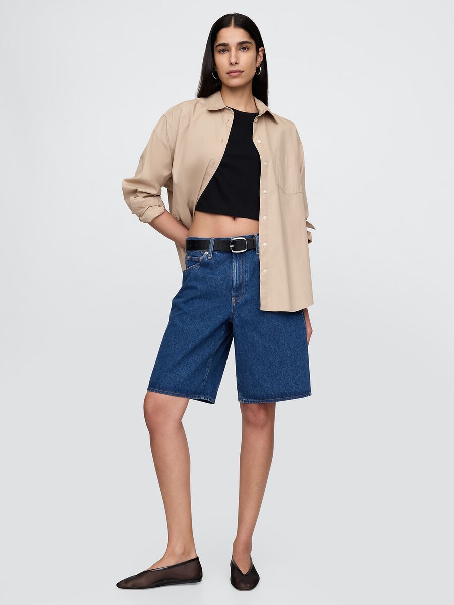 Pantaloncini in denim blu_0