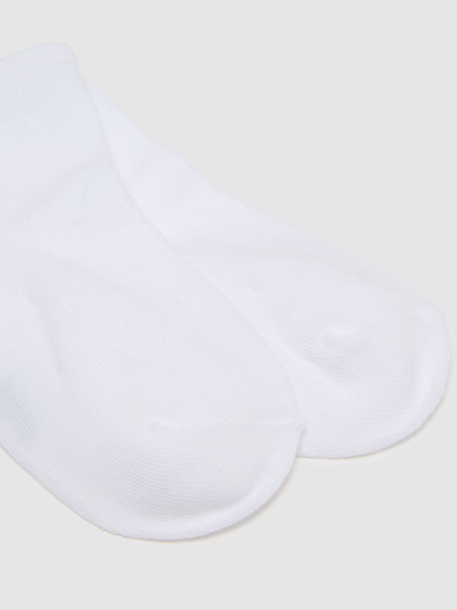 Short white socks in stretchy cotton_1