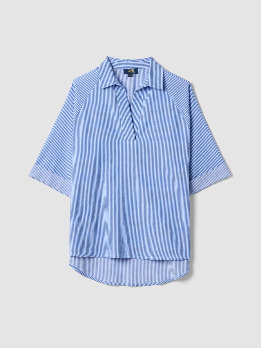 Blue striped pure cotton kaftan_4