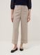 Beige stretch trousers with turn-up hem_1