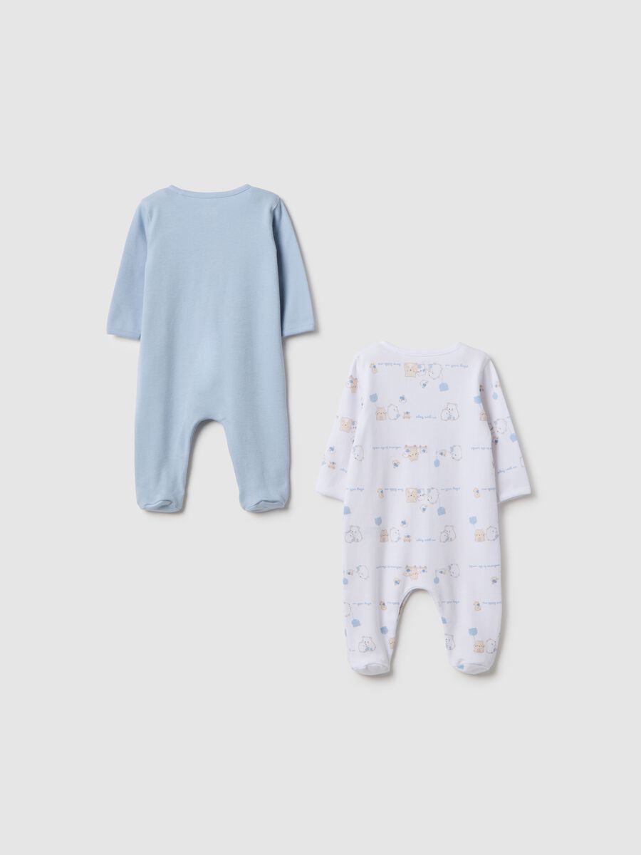 Blue and white pure cotton baby sleepsuits pack_1