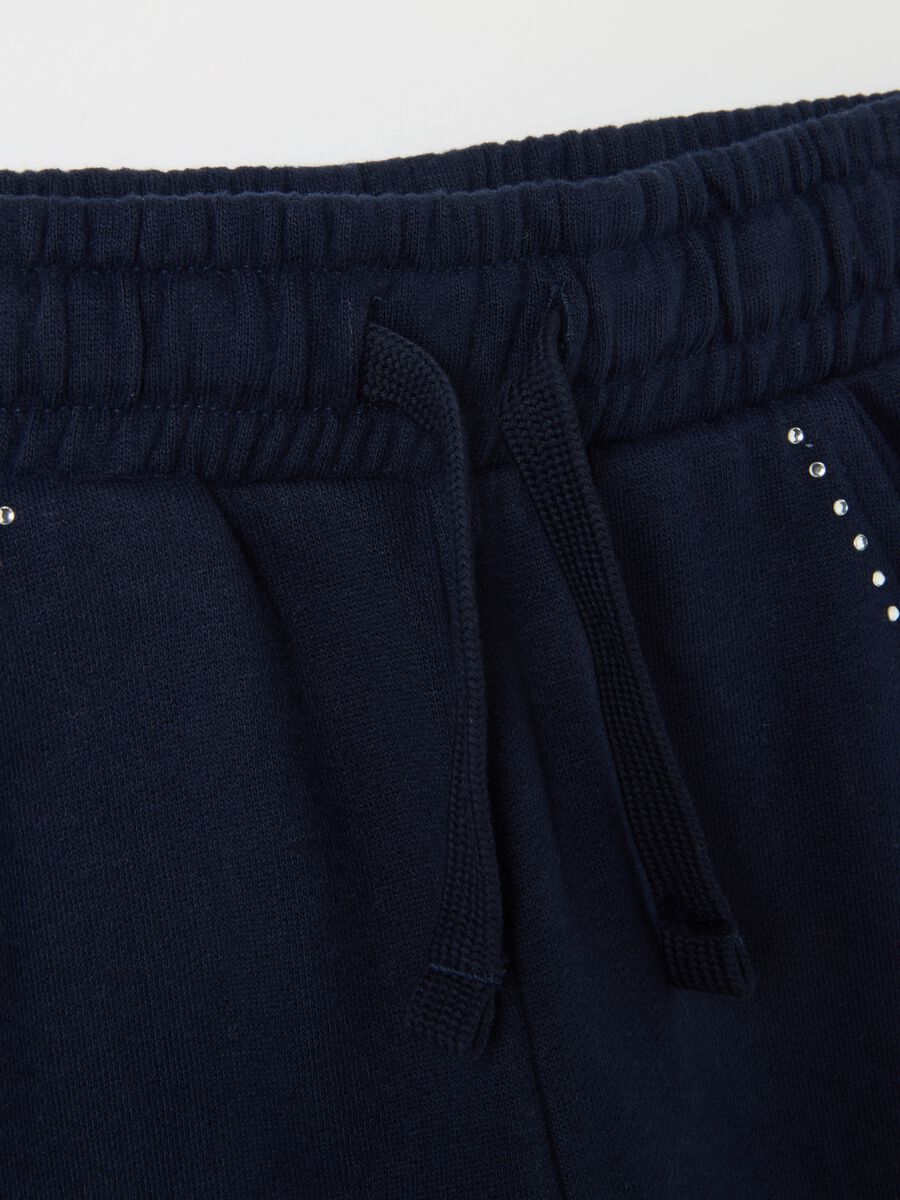 Girls' blue pure cotton joggers regular fit_3