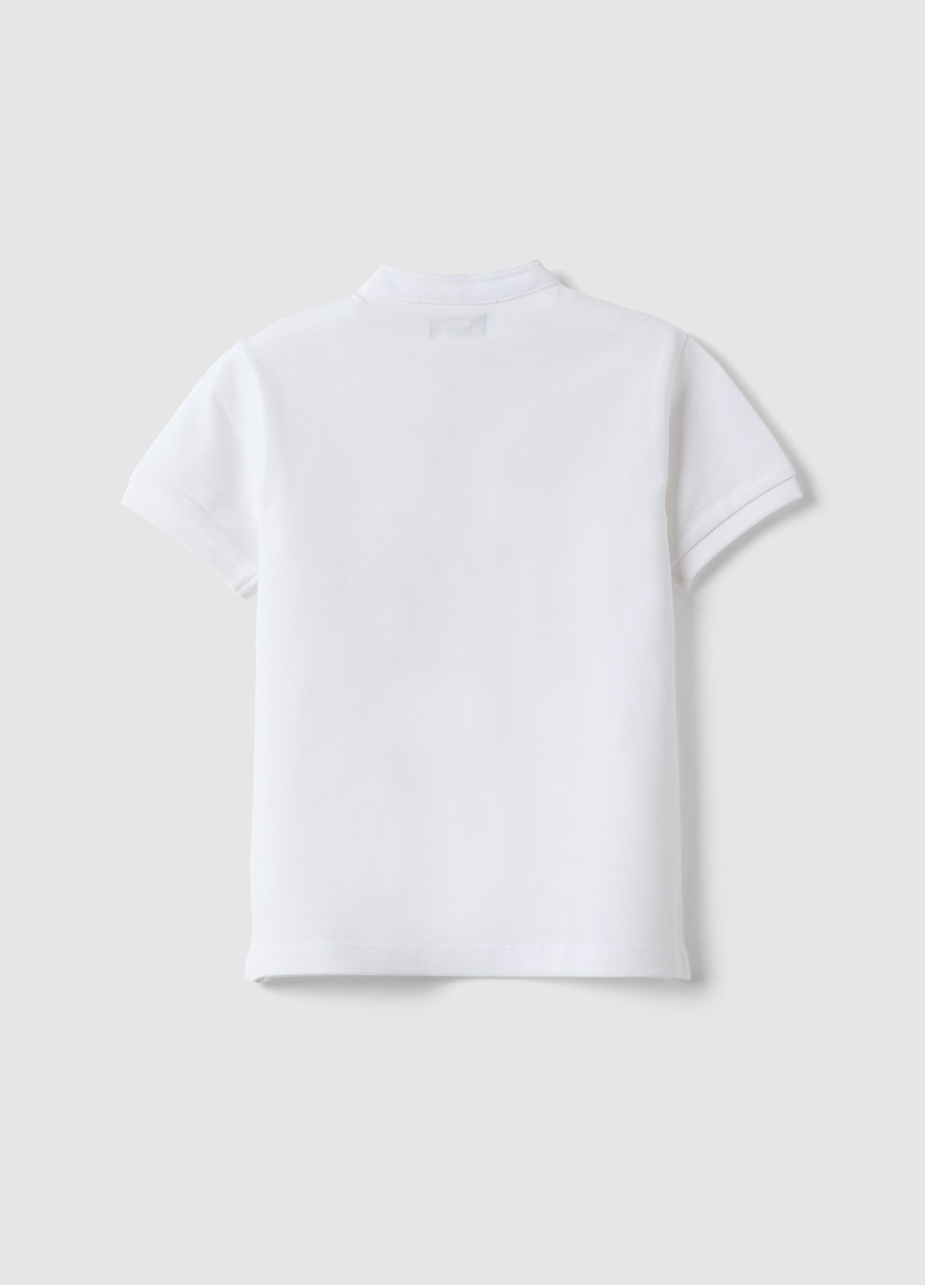 Children's Pure Cotton White Polo Shirt, Regular Fit