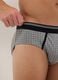 Tripack of multicoloured check pattern briefs in stretchy cotton with regular fit_3