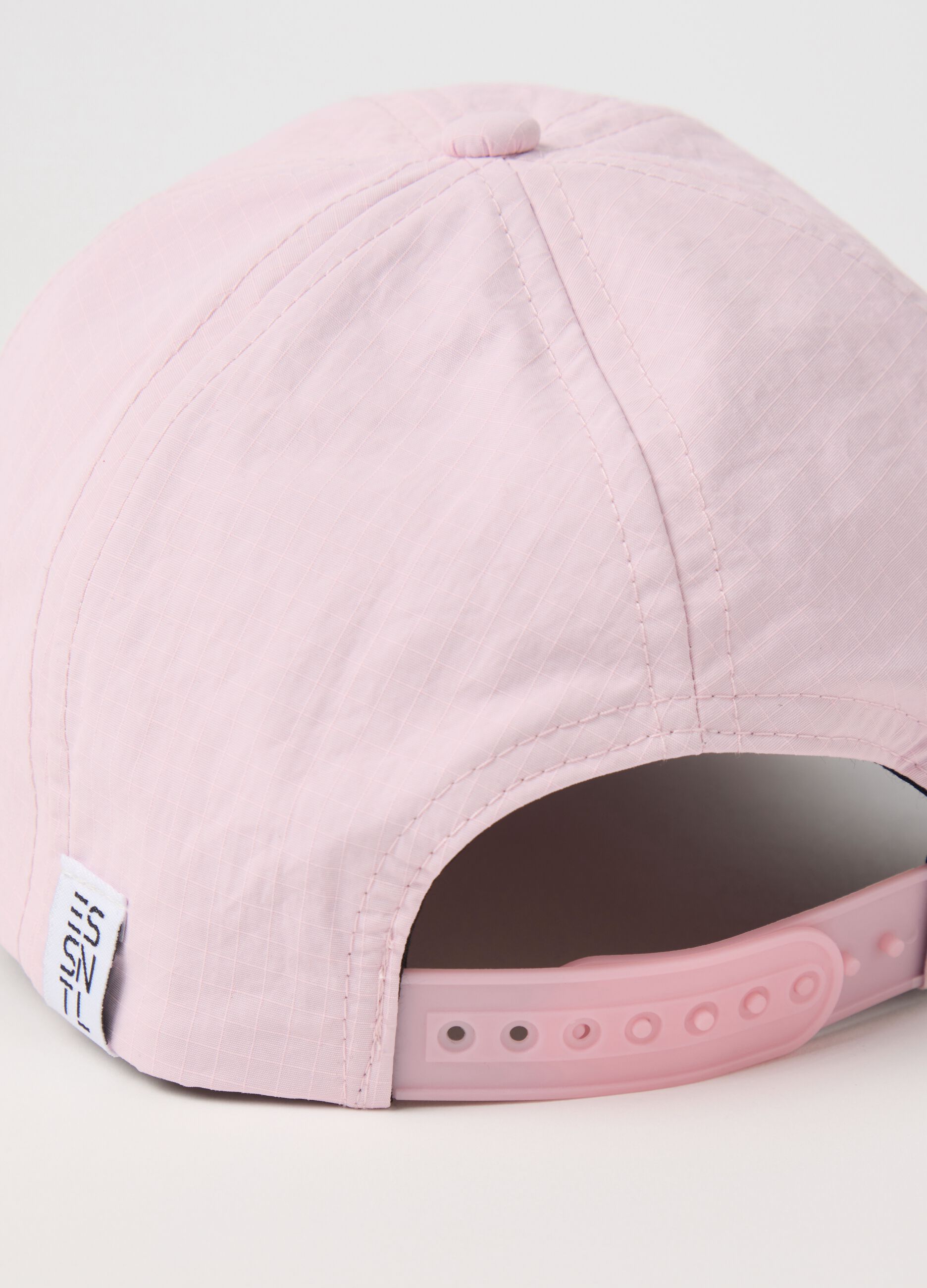 Essential pink baseball cap with ripstop weave