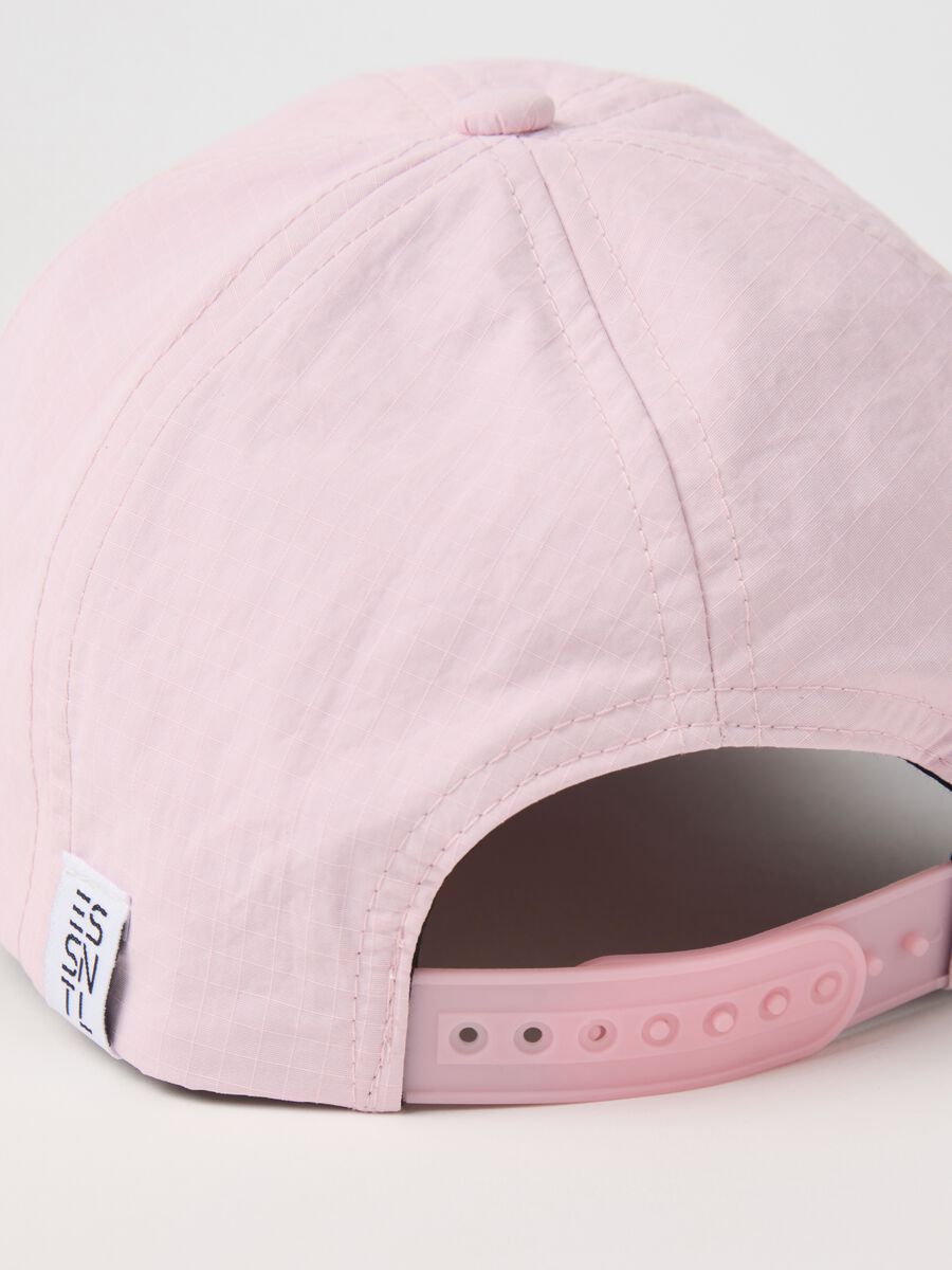 Essential pink baseball cap with ripstop weave_1