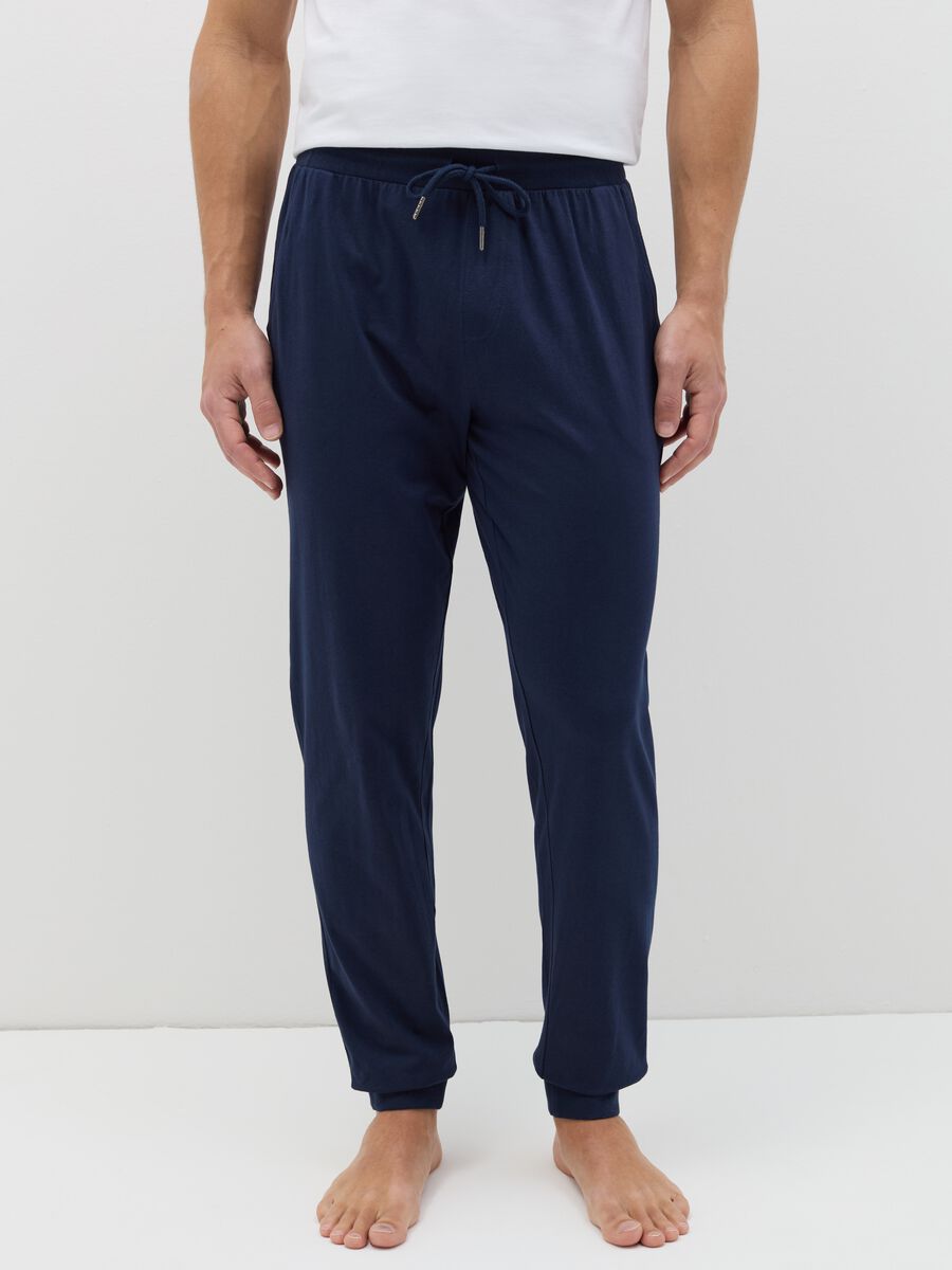 Cotton pyjama trousers with drawstring_1