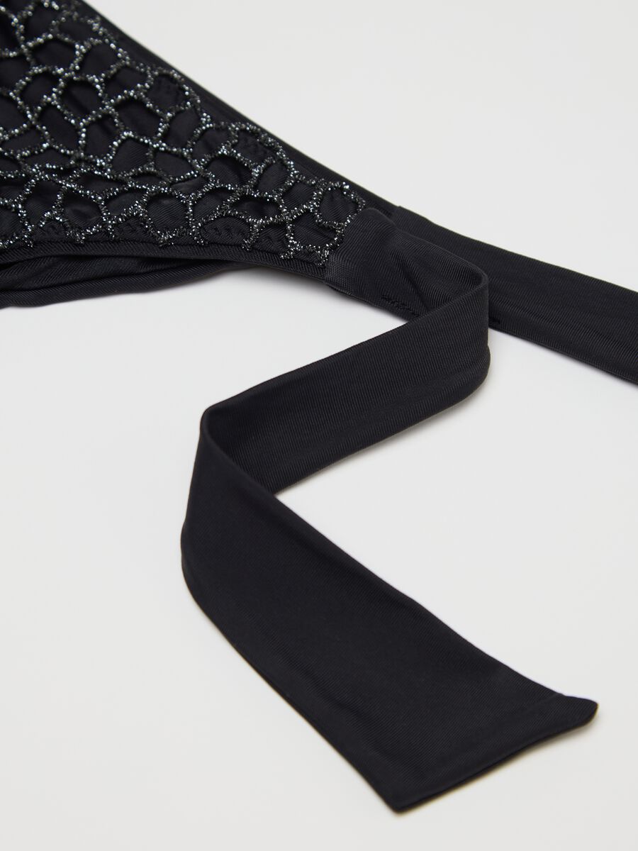 Mixed fabric women’s briefs with details in black metallic fibre_5