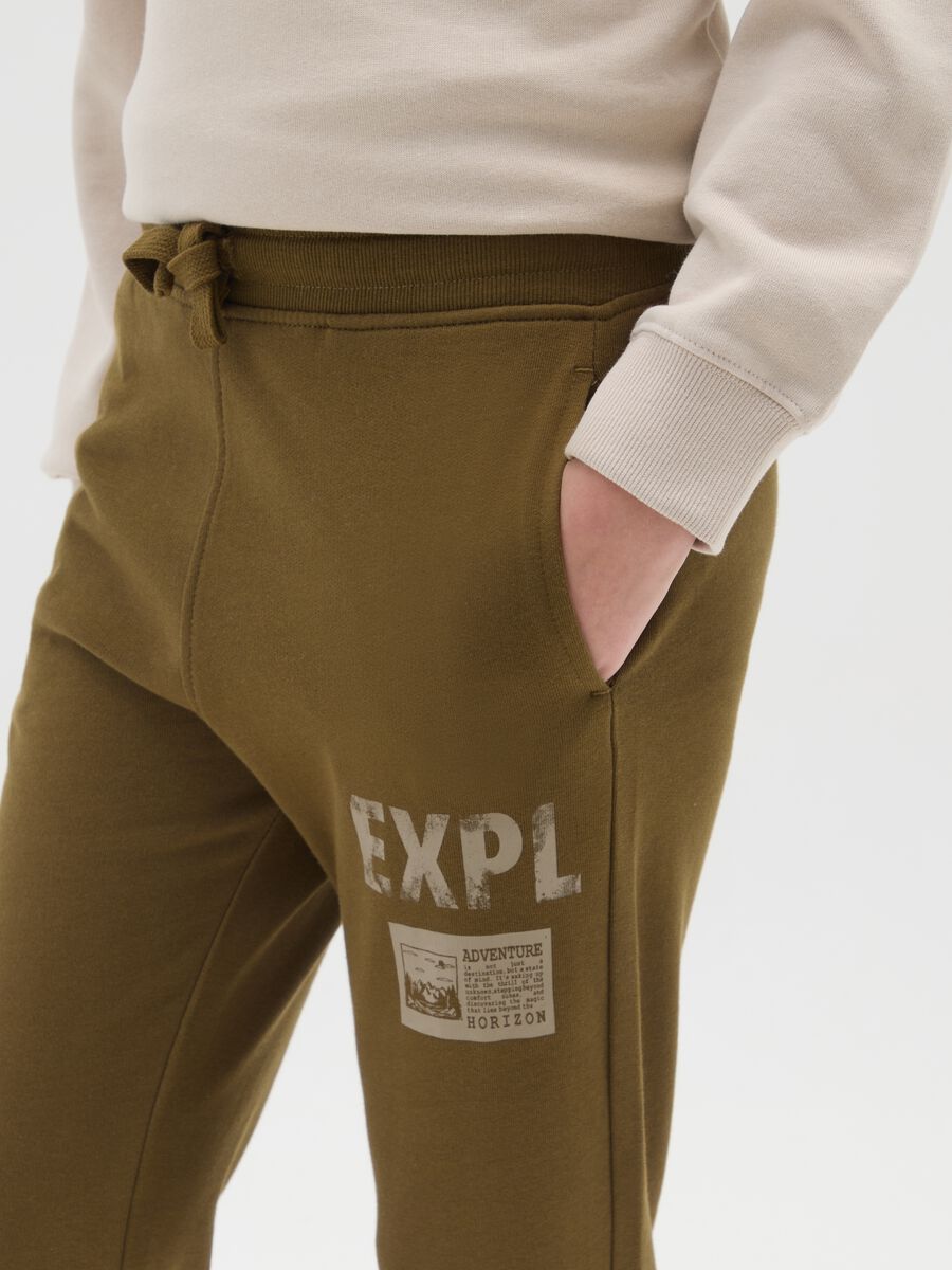 Pantaloni da ragazzo in puro cotone verde regular fit_2