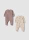 2-pack beige Winnie the Pooh embroidered cotton-blend sleepsuits_0