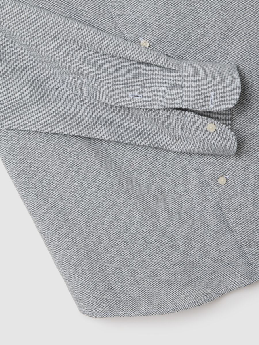 Camicia grigia a quadri in misto cotone grigia regular fit_5