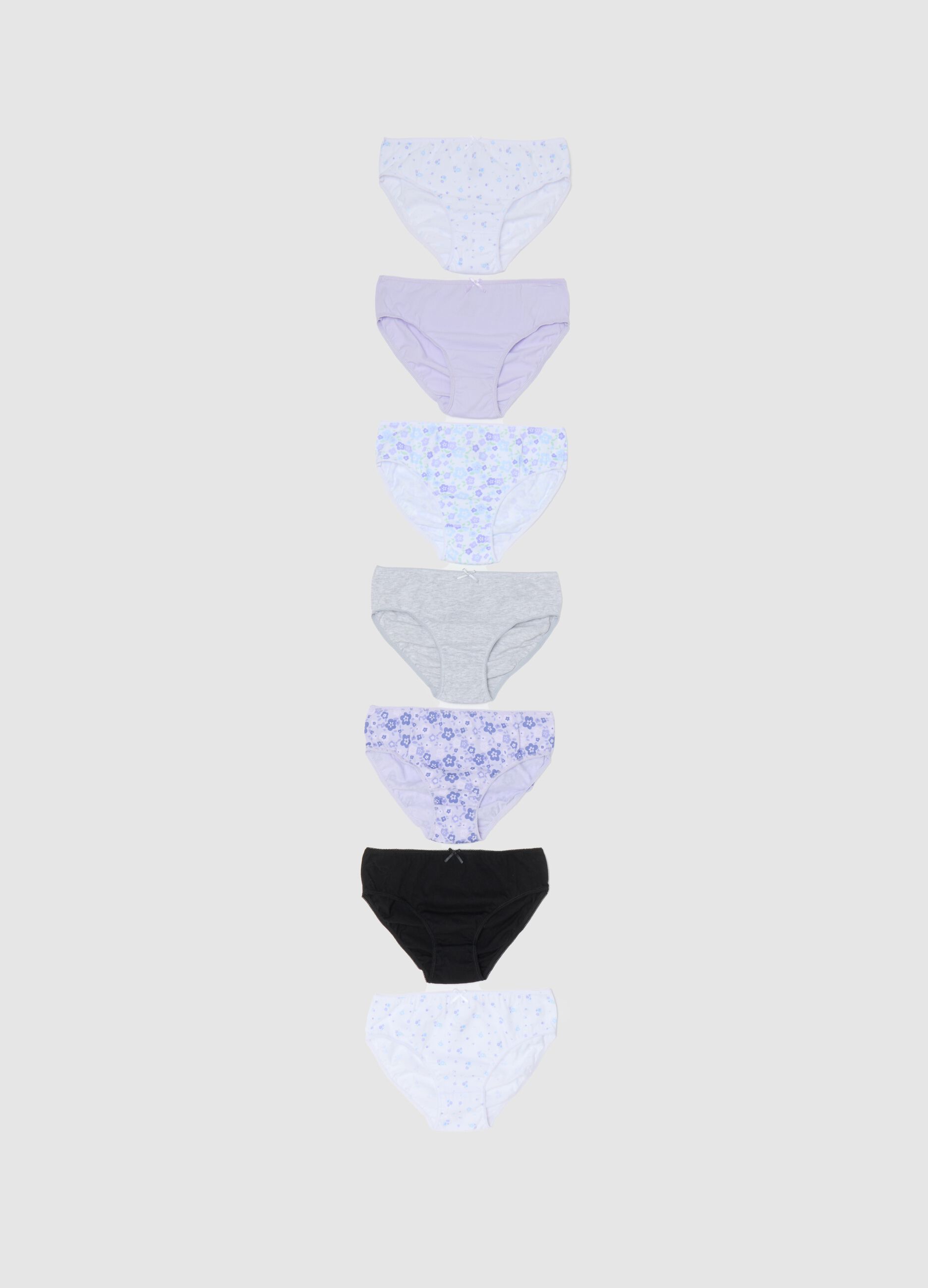 Set of seven girls' pure cotton multicolor panties