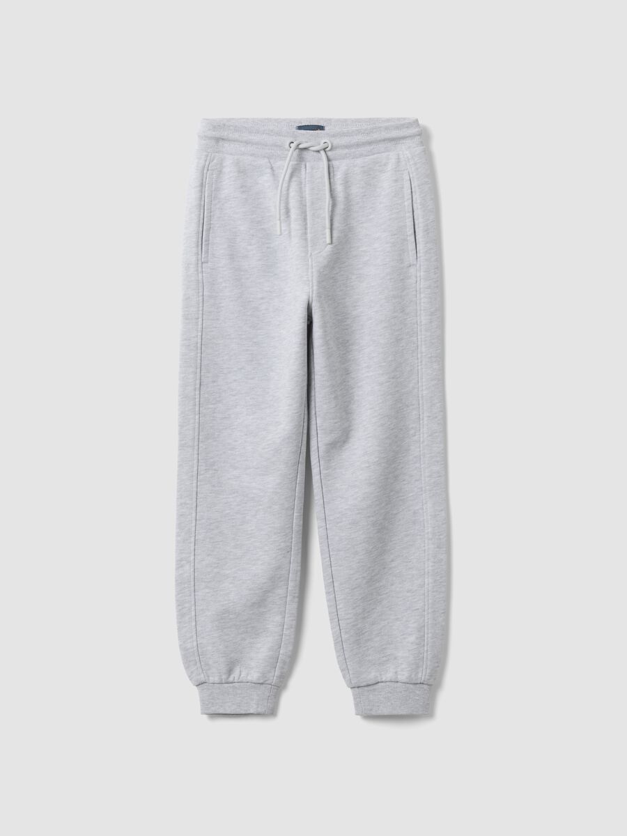 Pantaloni jogger grigi in puro cotone organico comfort fit per bambino_0