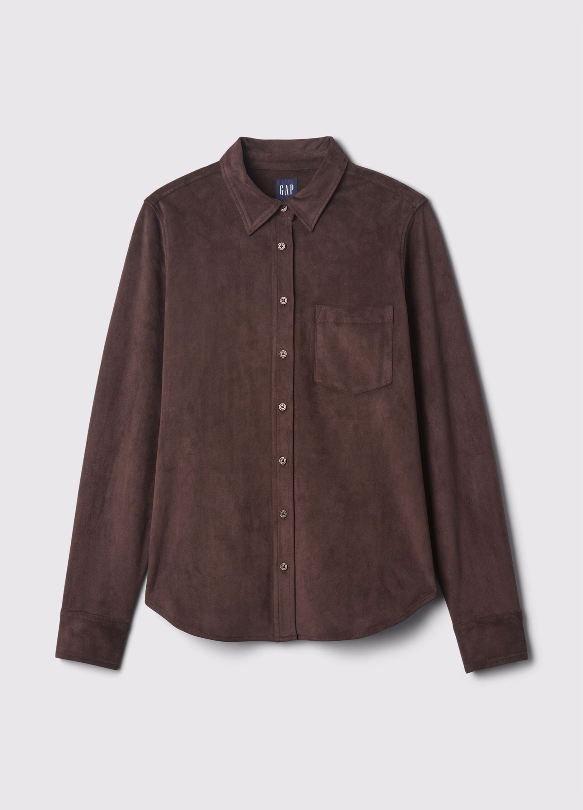 Suede shirt with pocket