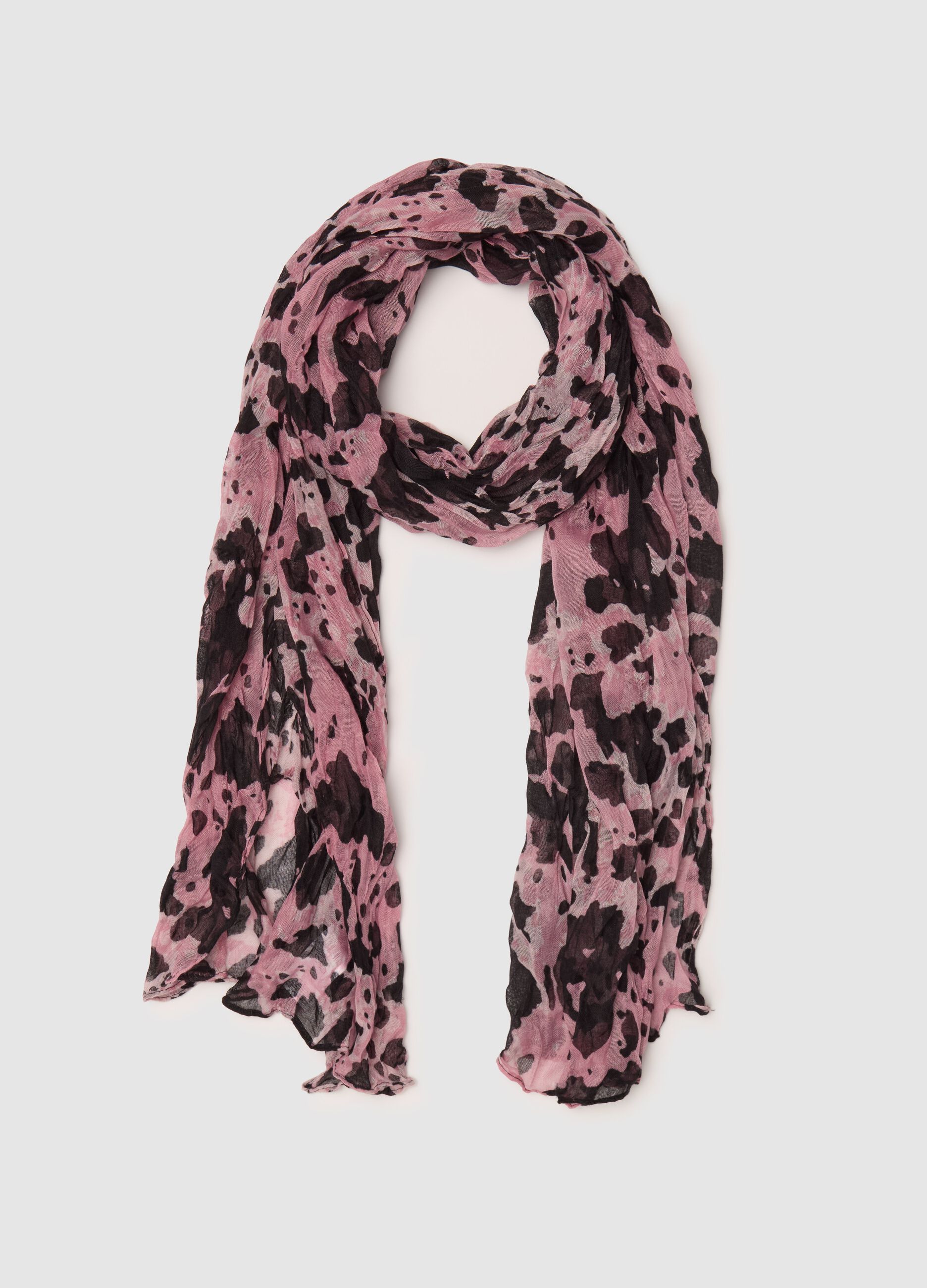 Crinkle-effect speckled pashmina