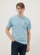 Blue short-sleeve pure cotton T-shirt with print, relaxed fit_0