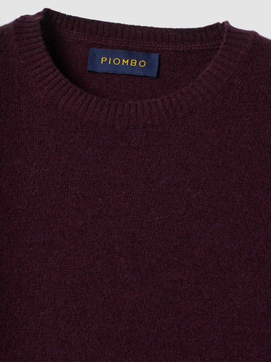 Pullover viola in pura lana a girocollo regular fit_5