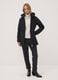 Black stretch-fabric parka with hood, regular fit_1