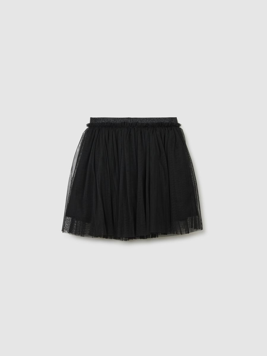 Black Regular Fit Kids' Tulle Skirt_1