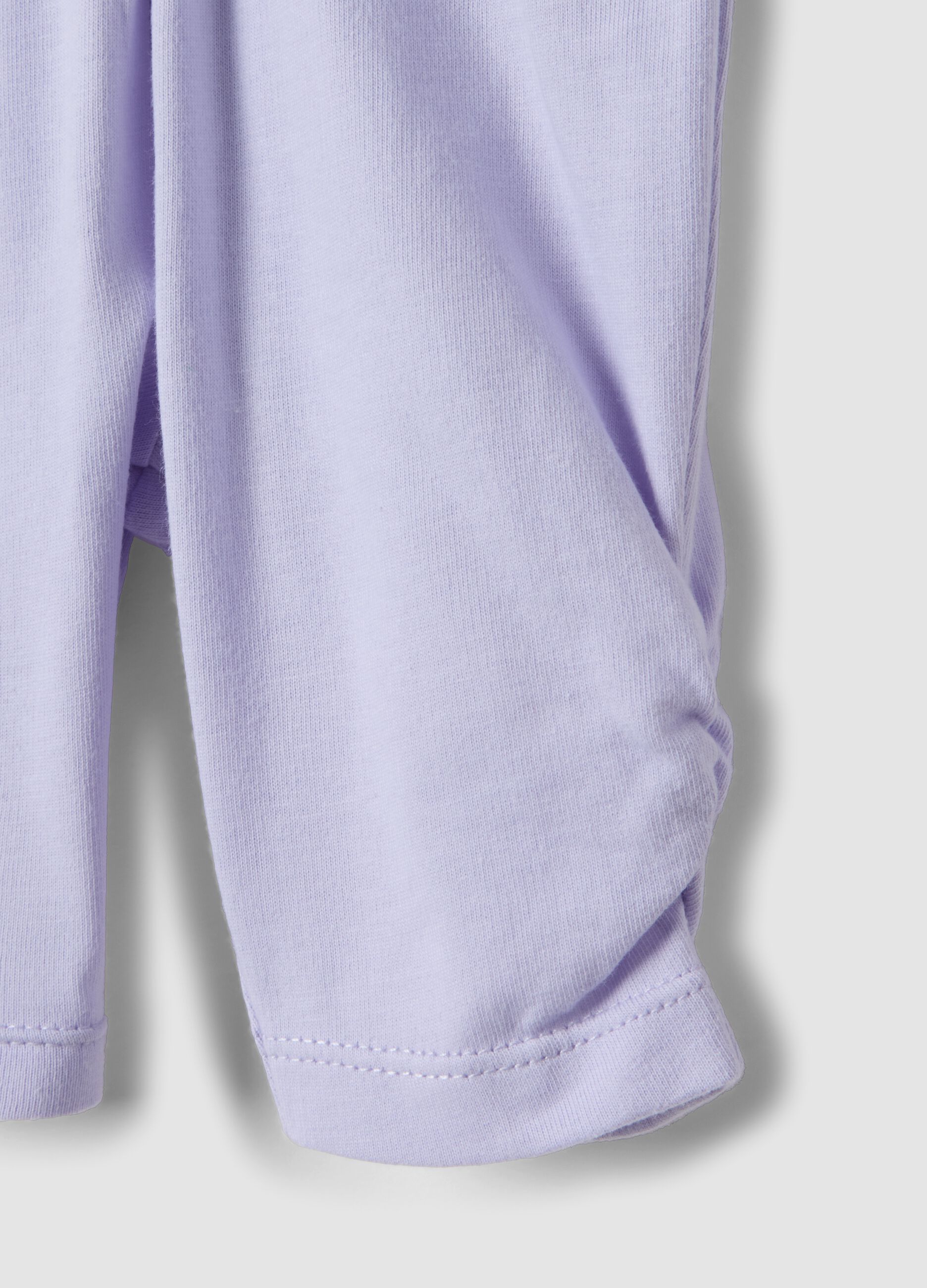 Purple and white pure organic cotton set with floral top and leggings
