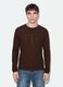 Light brown crew-neck pure cotton oversized jumper_0